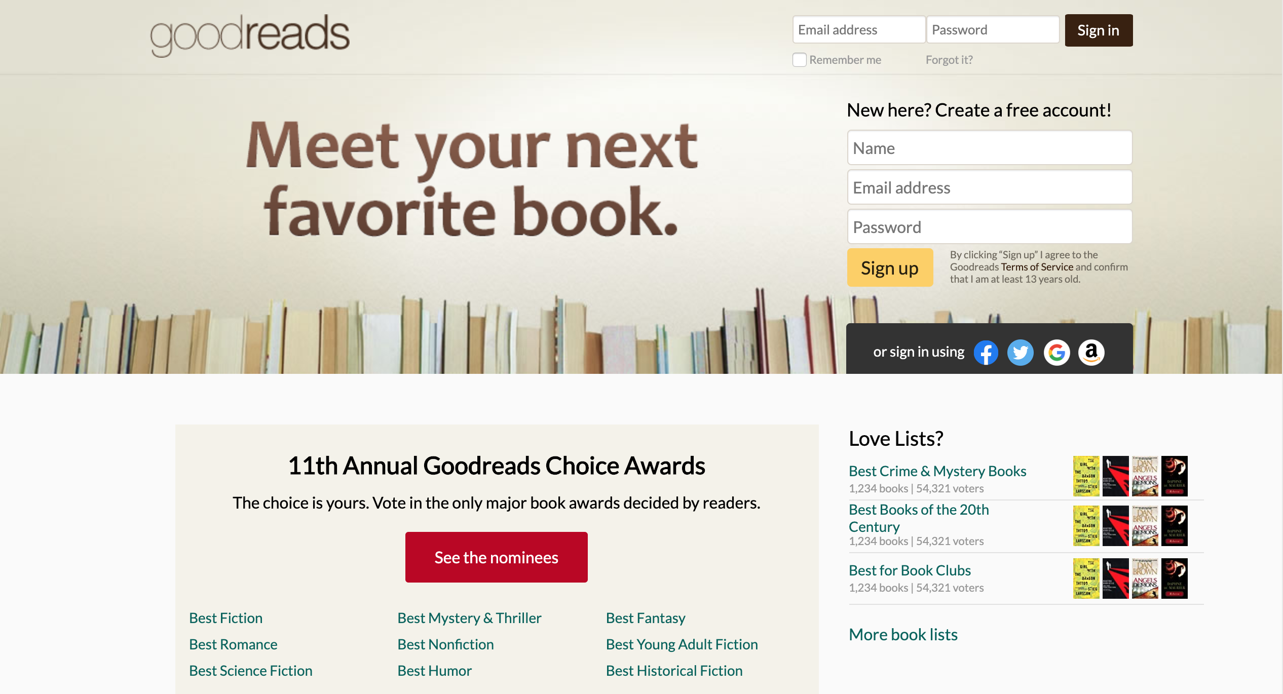 Goodreads clone app
